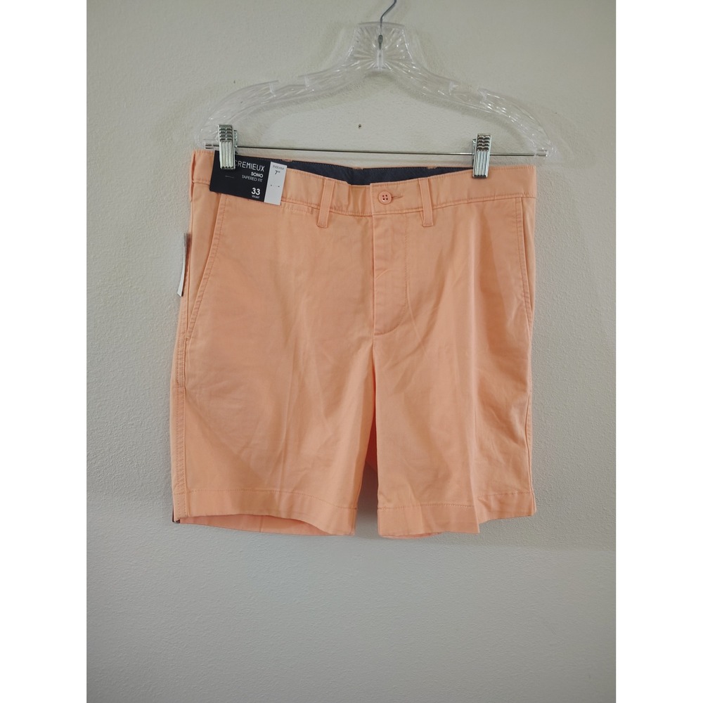 Cremieux Soho Tapered Fit Shorts Mens 33 Waist 7 Inseam Peach Orange NWT‎